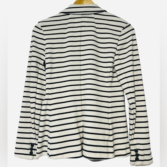 EUC Knit Old Navy Blazer Small Ivory and Black Stripes casual Business - Picture 2 of 5